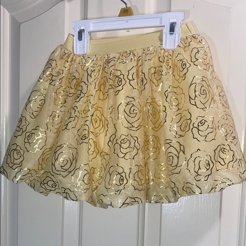 Disney bell Gold Embellished Bubble Mini Skirt